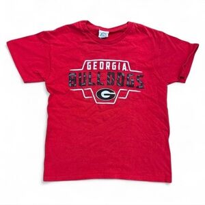 Georgia Bulldogs UGA T-Shirt Youth Medium Red Football Graphic Tee Delta